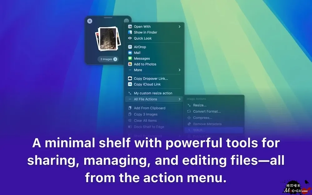 Dropover v5.3.0 增强型拖拽操作工具 Mac版 For Mac 文件管理 文本编辑 浏览器工具 中文版