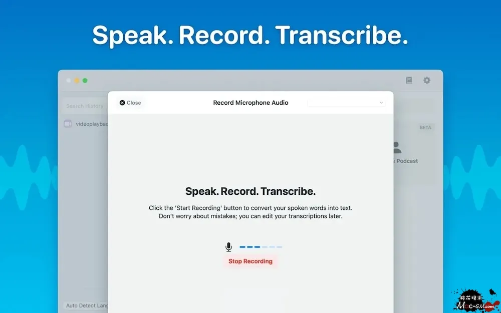 Whisper Transcription v15.4 离线语音转录文字工具 Mac版 For Mac 音频工具 笔记写作 英文版