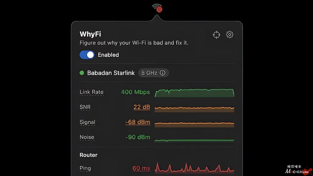 WhyFi v1.4.4 菜单栏无线网络分析工具 Mac版 For Mac 菜单栏工具 网络工具 英文版