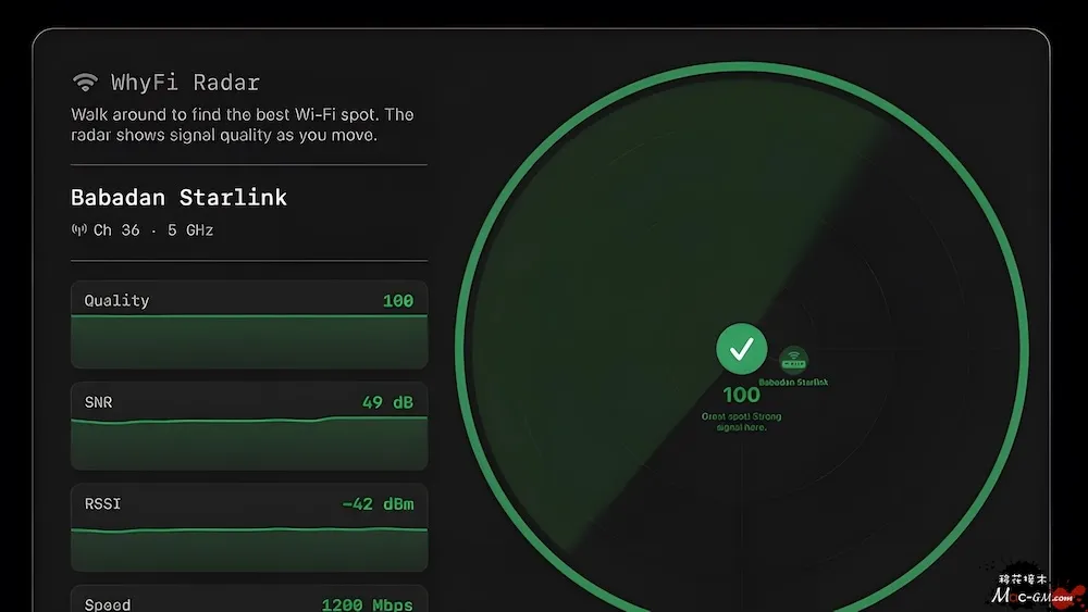 WhyFi v1.4.4 菜单栏无线网络分析工具 Mac版 For Mac 菜单栏工具 网络工具 英文版
