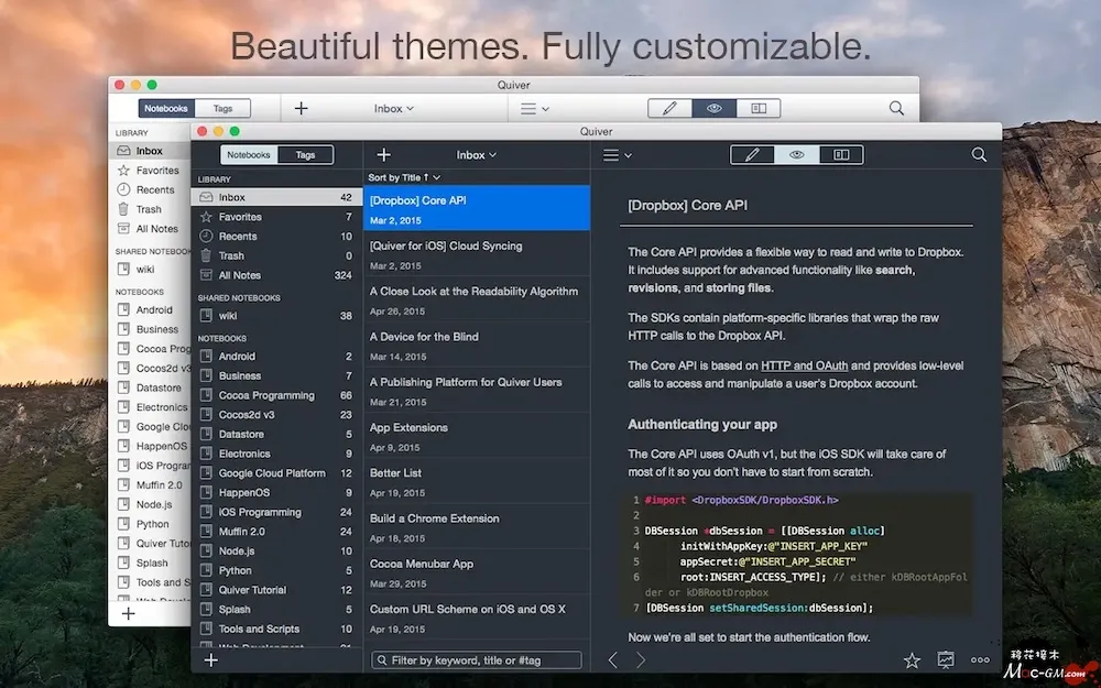 Quiver v3.3.1 程序员文本代码编辑器 Mac版 For Mac 笔记写作 文本编辑 截图标注 英文版
