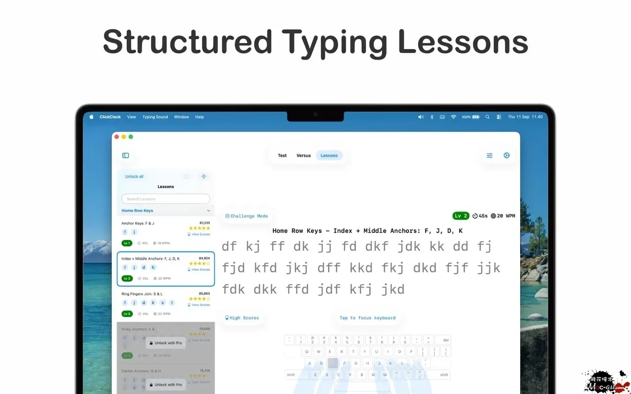 ClickClack - Typing Trainer v5.1.0 打字训练器 Mac版 For Mac 效率工具 中文版