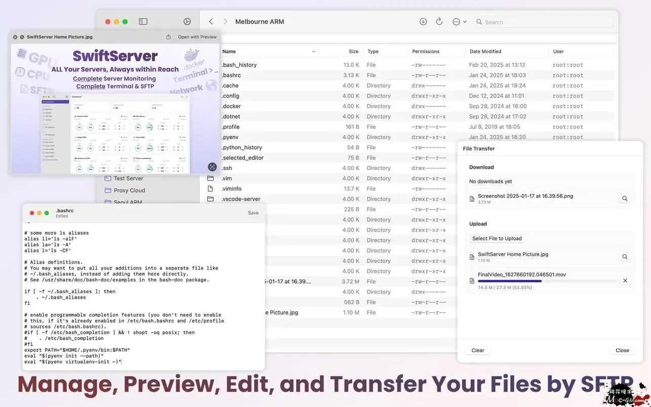SwiftServer v2.2.1 服务器监控SSH管理工具 Mac版 For Mac 系统监控 网络工具 中文版