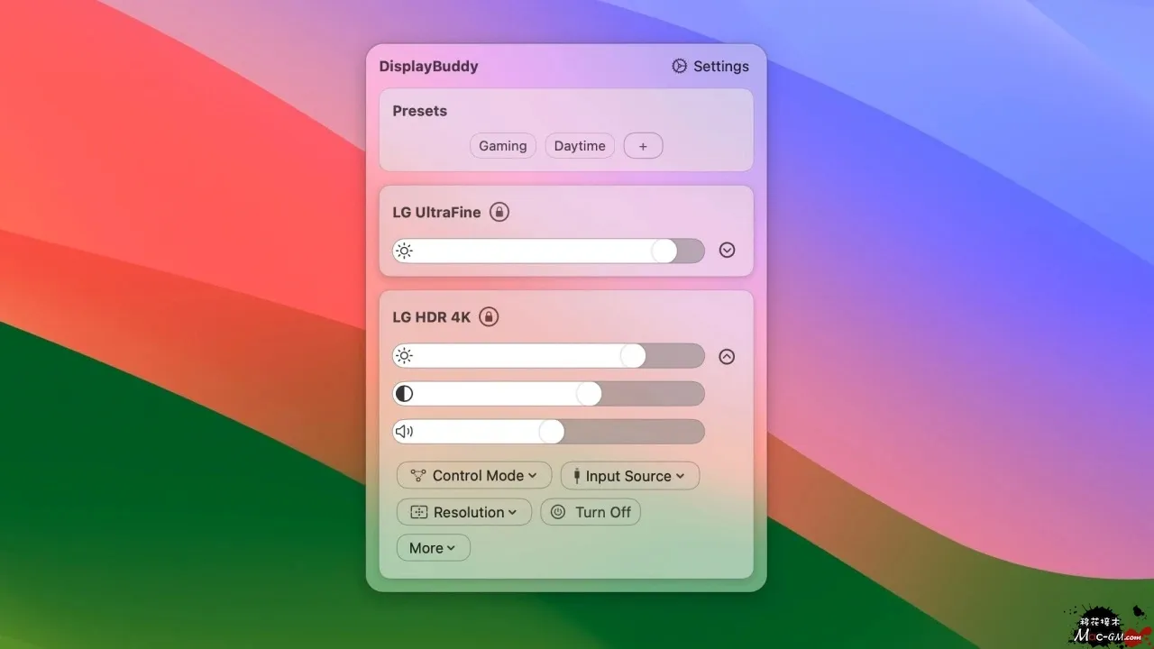 DisplayBuddy v3.9.6 显示器亮度调节工具 Mac版 For Mac 中文版
